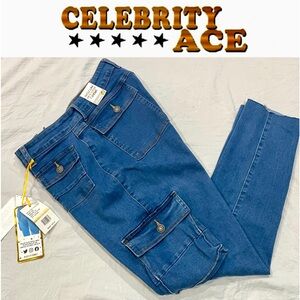 CELEBRITY ACE cargo midrise jeans size 13/31 NWT
